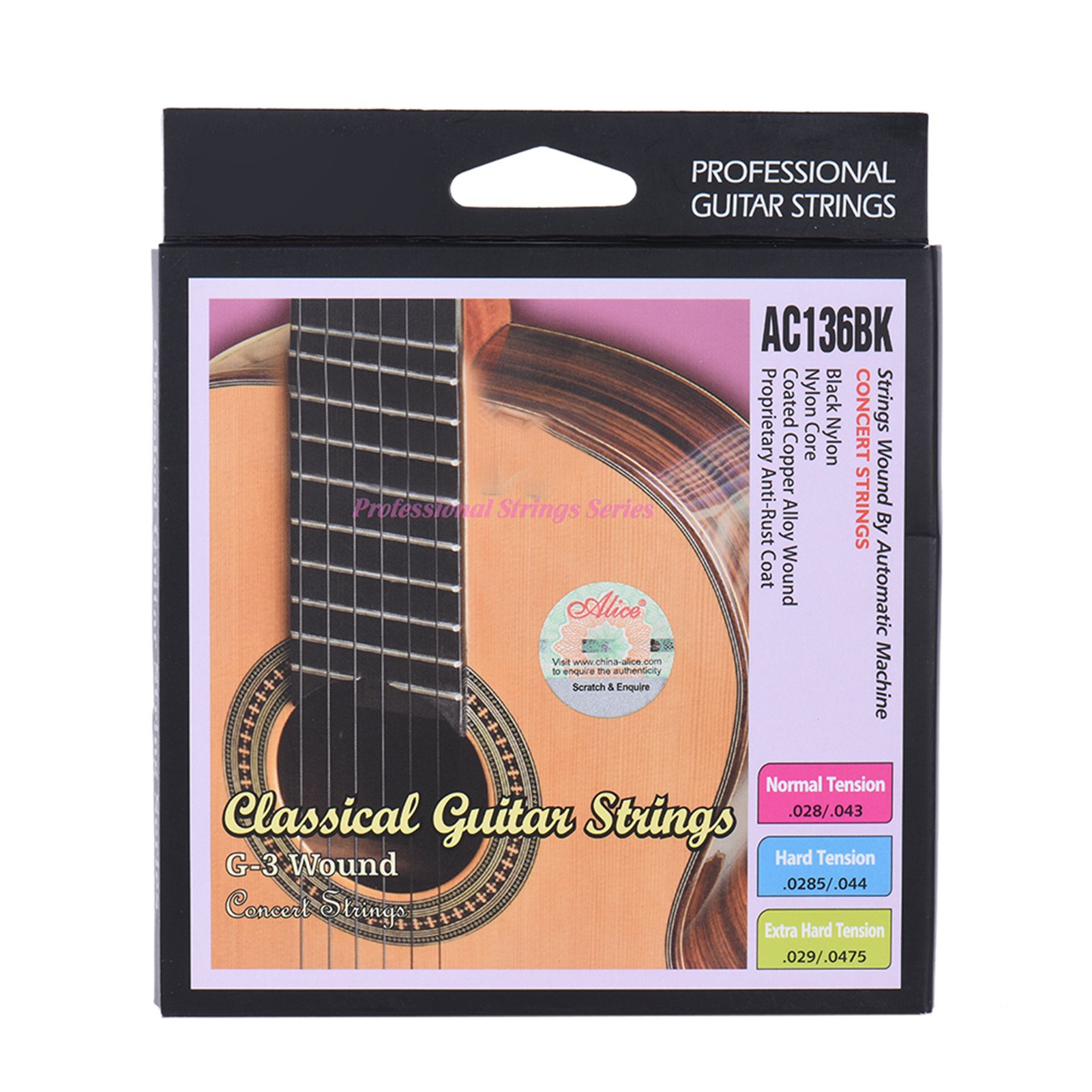 Classical Guitar Nylon - 앨리스 AC136BK-H 블랙 나일론 클래식 기타
