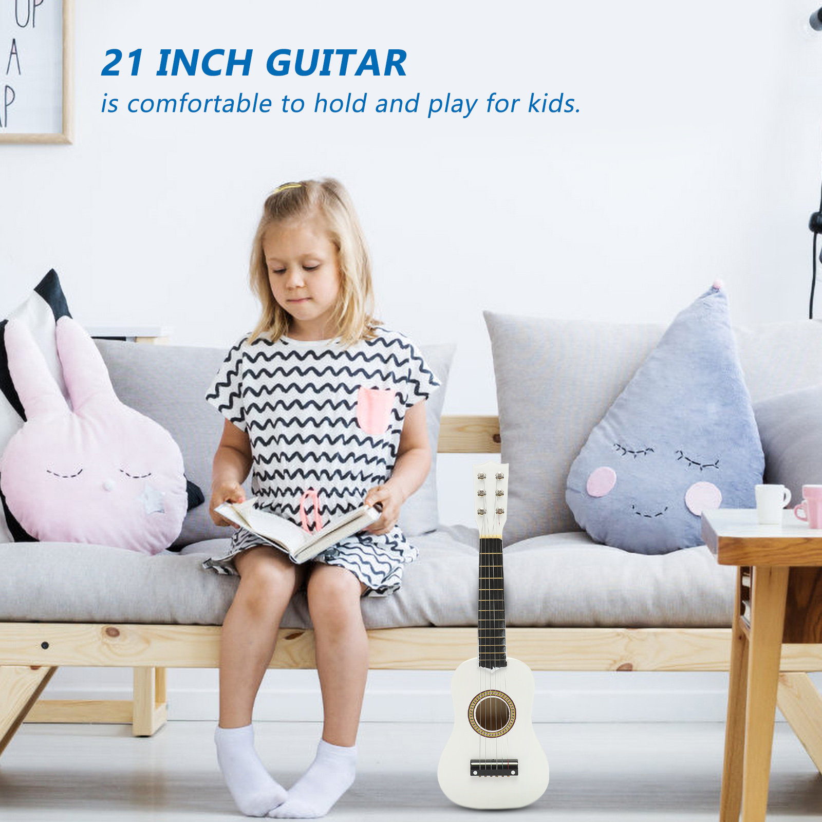 어린이를위한 21 인치 어쿠스틱 기타 포크 기타 초보자 - Musical Instrument For Beginners 리뷰 및 가격